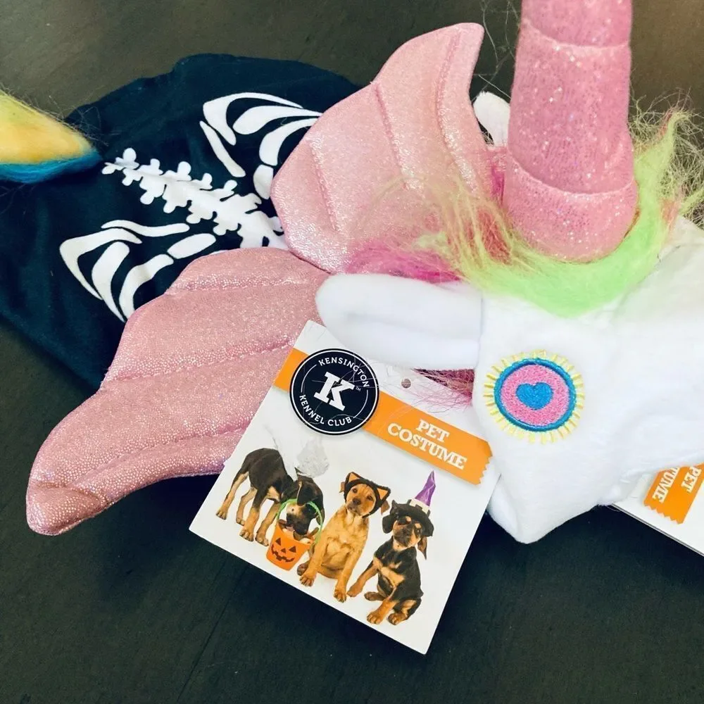 Pet Halloween Unicorn Skeleton Dog Costume